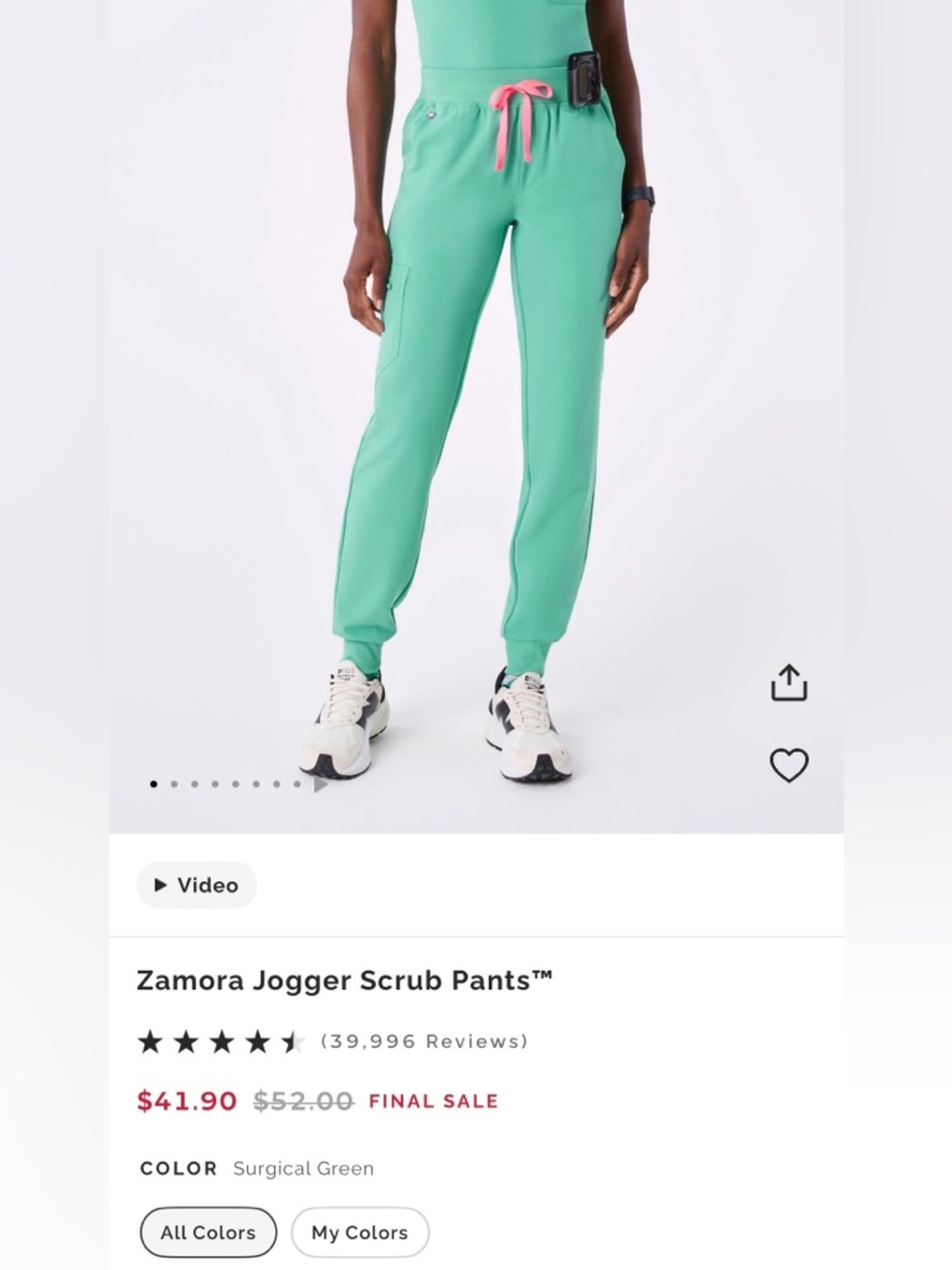 Figs High Waisted Zamora Jogger-Surgical Green